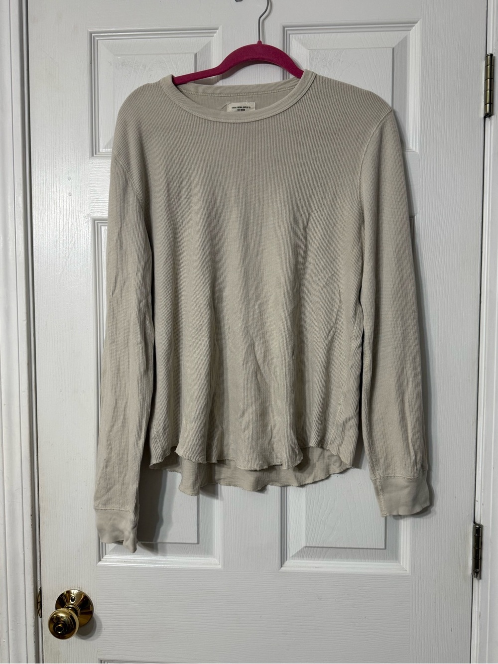 Buck Mason Vintage Thermal Surplus Tee Men’s Medium Natural Waffle Knit - Picture 2 of 5